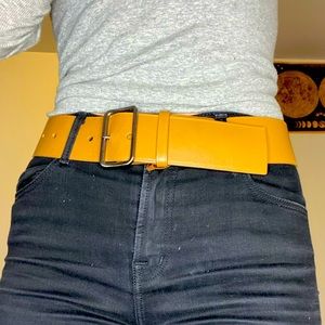 Jill Sander brown tan nude classy belt curved shape